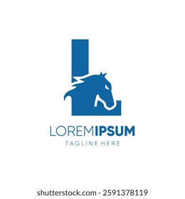Letter L Initial Horse Logo Design Vector Icon Graphic Emblem Symbol Image Illustration 