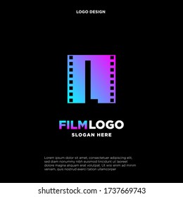 Letter L initial logo for Cinema film and videography design template