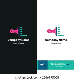 Letra L Inicial con icono de pincel para pintura y decoración concepto de logotipo de negocios plantilla vectorial