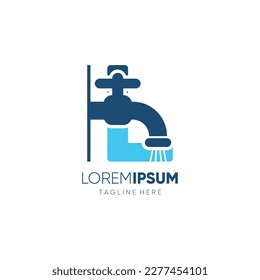 Letter L Initial Water Faucet Logo Design Vector Icon Graphic Emblem Illustration