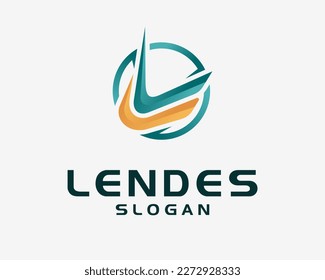 Letter L Initials Monogram Colorful Vibrant Color Modern Emblem Circle Luxury Vector Logo Design