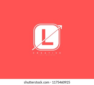 Letter L Isolated with Abstract Square Arrow App Element Shape Logo