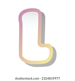 Letter L isolated on white background. Vector illustration