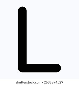 Letter L Isolated Vector Icon, Solid Style Vector Icon. 