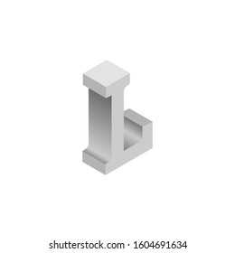 Letter l isometric 3d vector illustration capital letter isolated