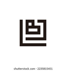 Letter L, J and B square geometric symbol simple logo vector