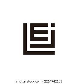 Letter L, j and E square geometric symbol simple logo vector