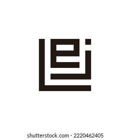 Letter L, j and e square geometric symbol simple logo vector