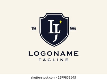 letter L, J frame shield logo suitable for Law and Attorney Logo.