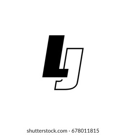 letter L and J logo overlapping black negative