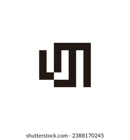 Letter L, J and m square geometric symbol simple logo vector