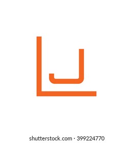 letter L and J monogram logo orange