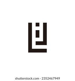 Letter L, i and J square geometric symbol simple logo vector