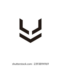 Letter L J V technology geometric symbol simple logo vector