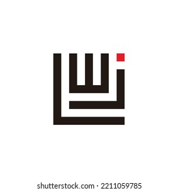 Letra L, j y símbolo geométrico cuadrado símbolo simple vector de logotipo