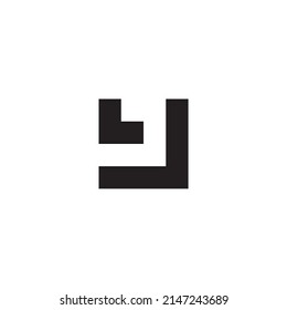 Letter L and J, letter y square simple symbol logo vector
