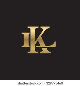 letter L and K monogram golden logo