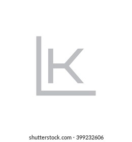 letter L and K monogram logo gray