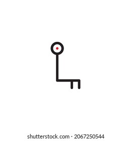 Letter L Key Off Symbol Simple Logo Vector