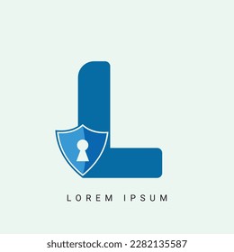 Letter L with keyhole super icon unique logo design