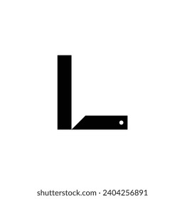 Letter L knife, kitchen geometric symbol simple logo vector