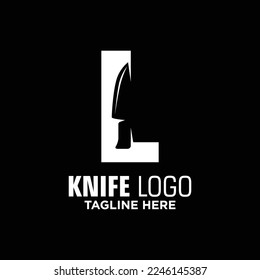 Letter L Knife Logo Design Template Inspiration, Vector Illustration.