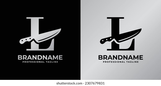 Letter L Knife Logo, Suitable for any business related to knife with L initial.