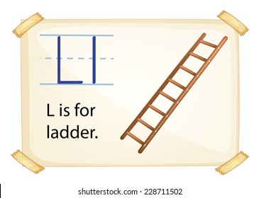 A letter L for ladder on a white background 