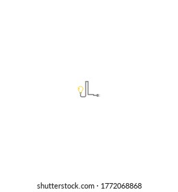 Letter L and lamp, bulp logotype combination design concept