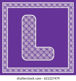 Letter L for laser or plotter cutting.Openwork alphabet for your design.