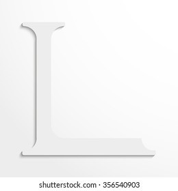 Letter "L" of the Latin alphabet. Vector illustration.