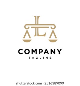 Letter L Law Scale Justice logo icon vector