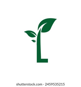 Letter L Leaf Branch Logo Symbol Vektorgrafik Vorlage.eps