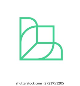 Letter L leaf creative line logo design