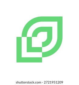 Letter L leaf creative modern logo design