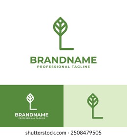 Letter L Leaf Logo, for business related to leaf, nature, plant, ecology, or environment with L initial