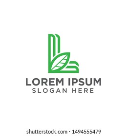 Letter l with leaf logo design
