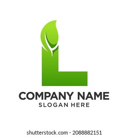 Letter L Leaf Logo Design Template Inspiration, Vektorgrafik.