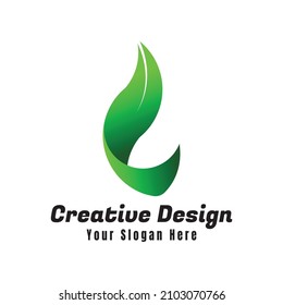 Letter L Leaf Logo Design Template Element. Design illustration vector