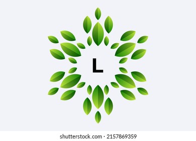 DISEÑO DE LOGOTIPO LETTER L Y LEAF