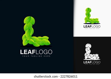 Letter L and leaf logo design