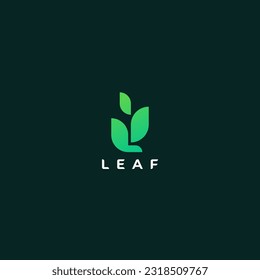 Letter L leaf logo design