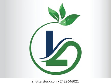 Letter L Leaf Logo Design  Vector letter template design for brand.
