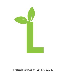 Buchstabe L Blatt Logo Design Template Element