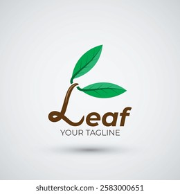 Letter L leaf logo design template