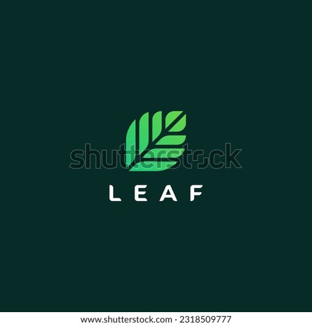 Letter L leaf logo design