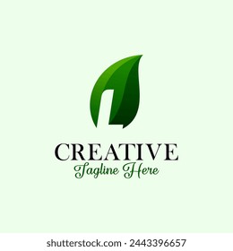 Letter L Leaf  Logo Icon Design in Green Colors. Eco Design Vector Illustration.