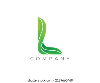 Letter L Leaf logo symbol. Vector logo template