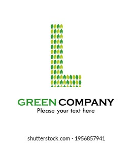 Letter l with leaf logo template illustration