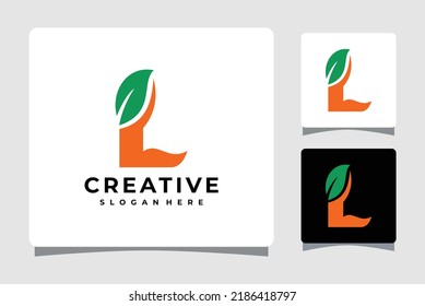Letter L Leaf Logo Template Design Inspiration